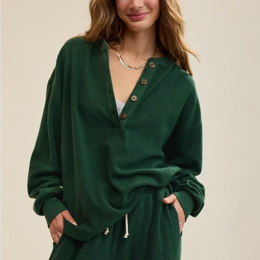 Aerie Sherpa Henley Sweatset XXS - Picture 3 of 9